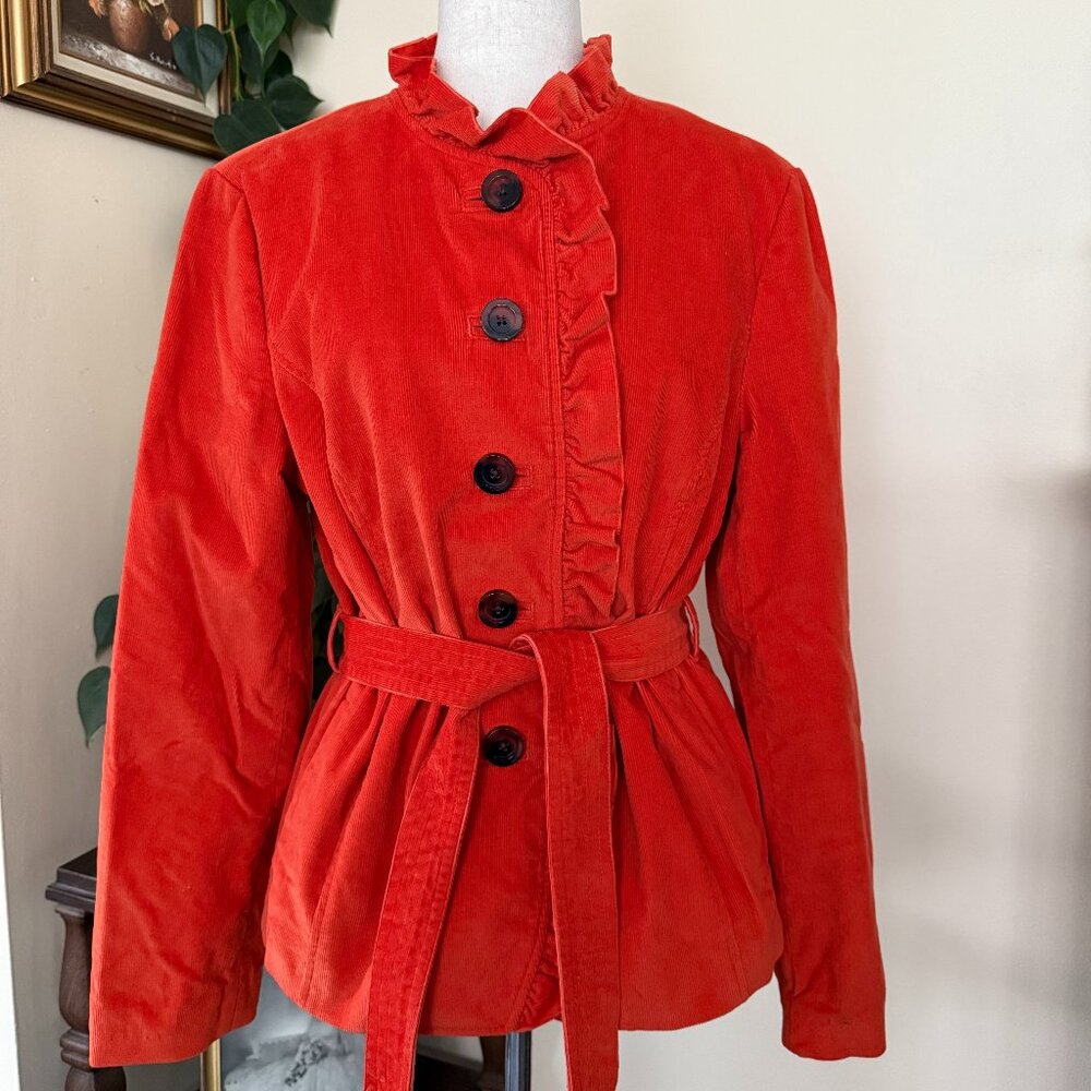 LL Bean Ruffled Corduroy Jacket sz 10